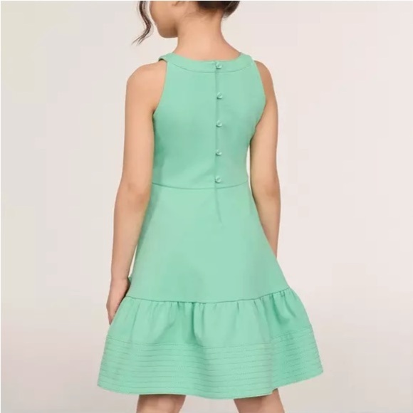 Janie and Jack Oval Trim Ponte Dress Palm Beach Green - Picture 8 of 8